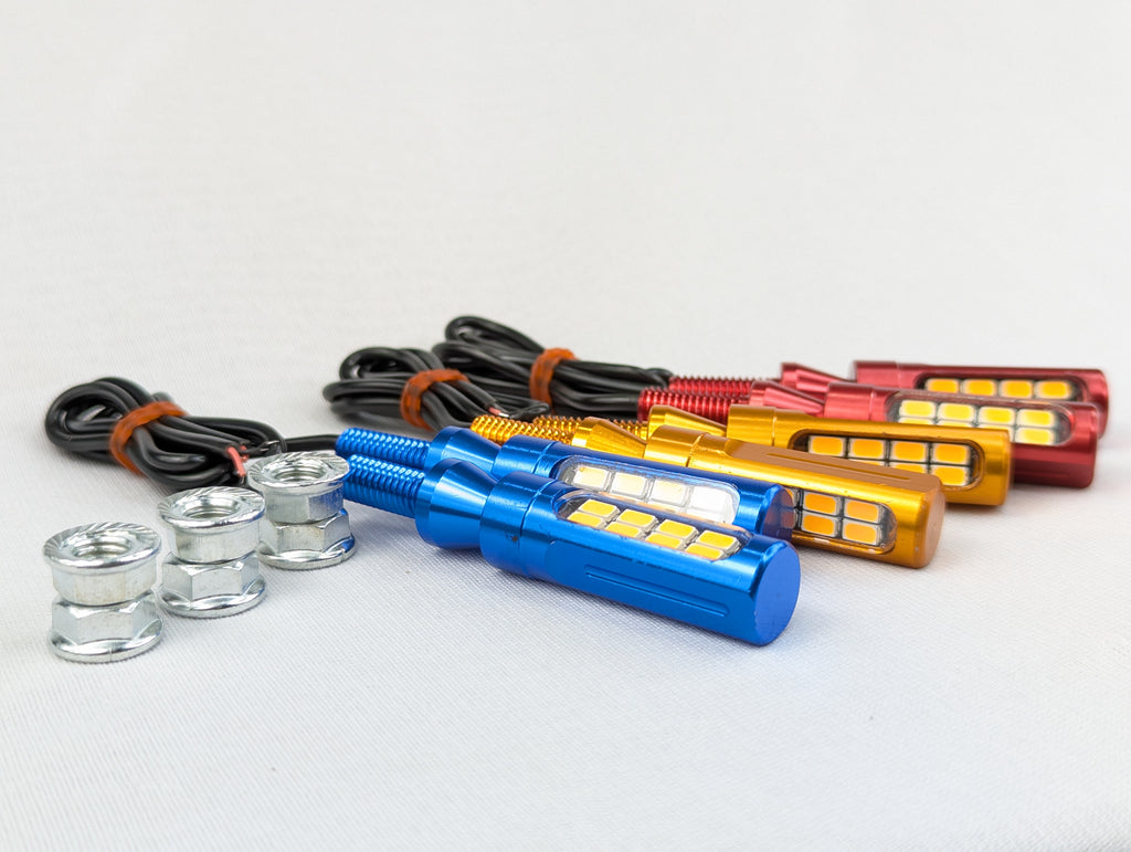 Set of LED light bars in various colors on a white background