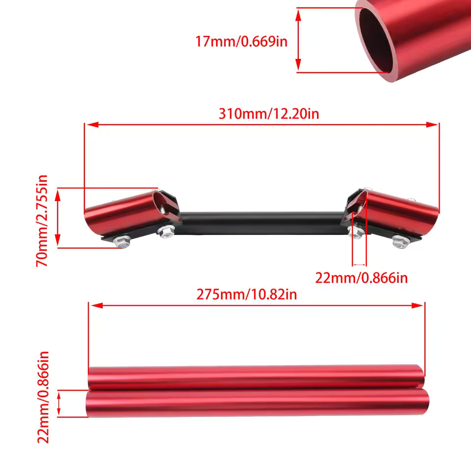 22mm 3 Part Motorcycle Handlebar