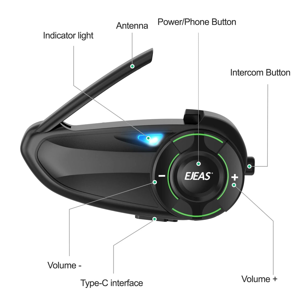 EJEAS Q8 motorcycle intercom