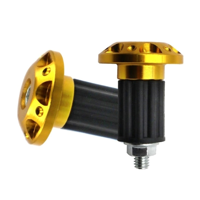 Gold and black metal rod with threaded end on a white background