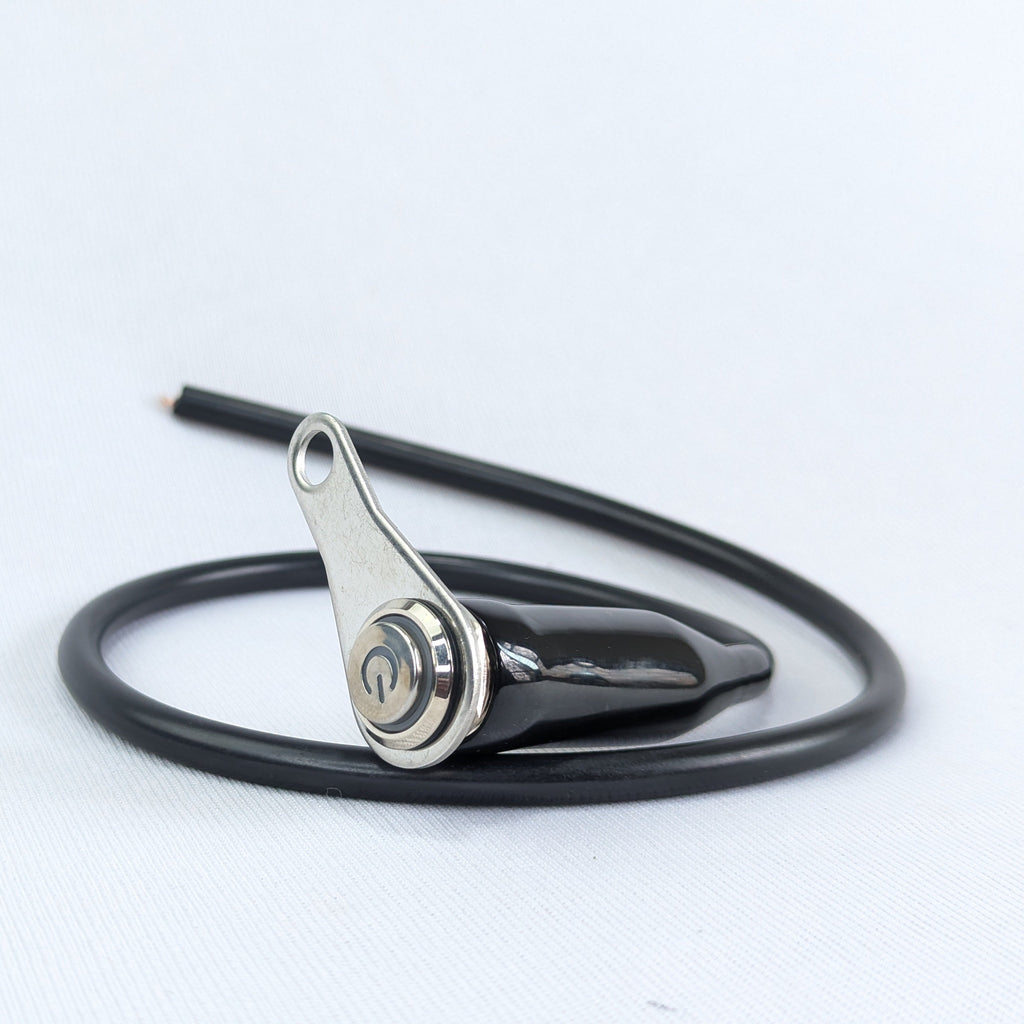 Bicycle brake cable and housing on a white background